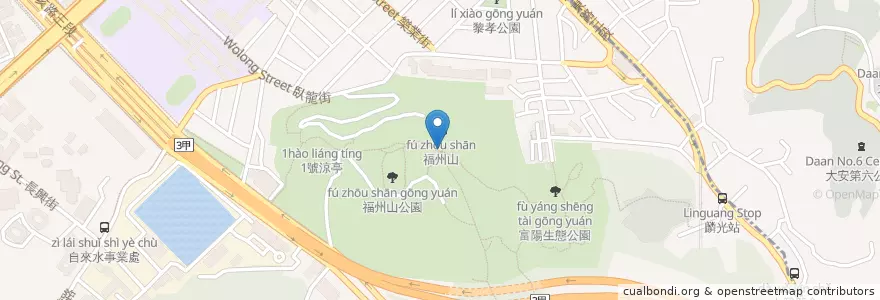 Mapa de ubicacion de 3號涼亭 en 台湾, 新北市, 台北市, 大安区.