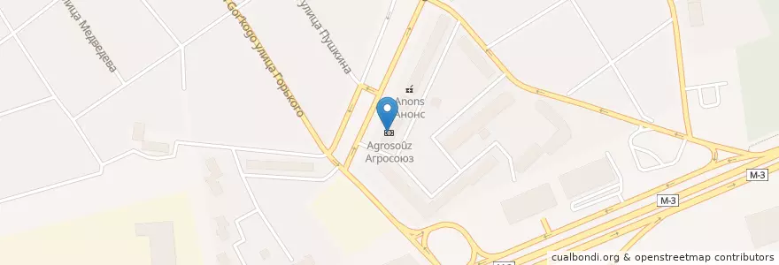 Mapa de ubicacion de Агросоюз en Russie, District Fédéral Central, Oblast De Moscou, Наро-Фоминский Городской Округ.