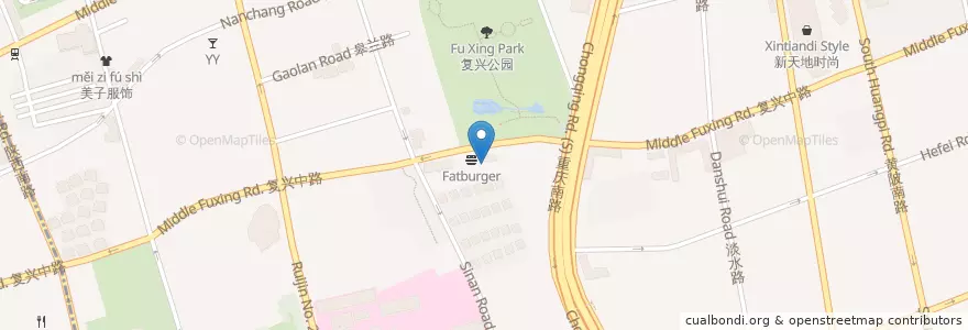 Mapa de ubicacion de Fatburger en الصين, شانغهاي, 黄浦区.