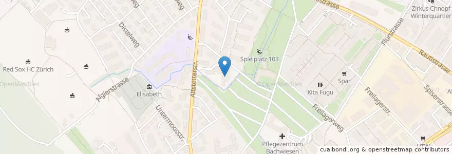Mapa de ubicacion de Alterszentrum Mathysweg (temporär im Alterszentrum Triemli) en Schweiz/Suisse/Svizzera/Svizra, Zürich, Bezirk Zürich, Zürich.