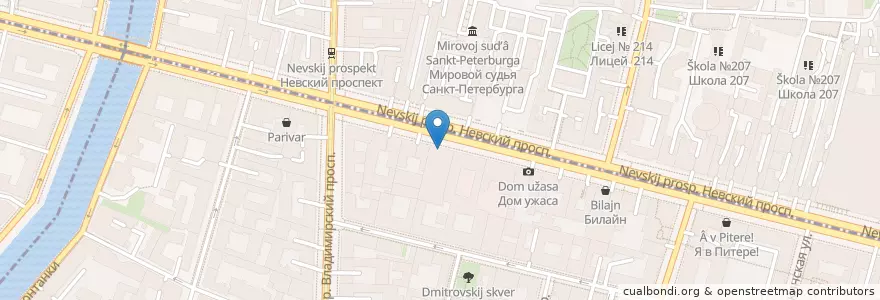 Mapa de ubicacion de Manneken Pis en 俄罗斯/俄羅斯, Северо-Западный Федеральный Округ, 列宁格勒州, Санкт-Петербург, Центральный Район.