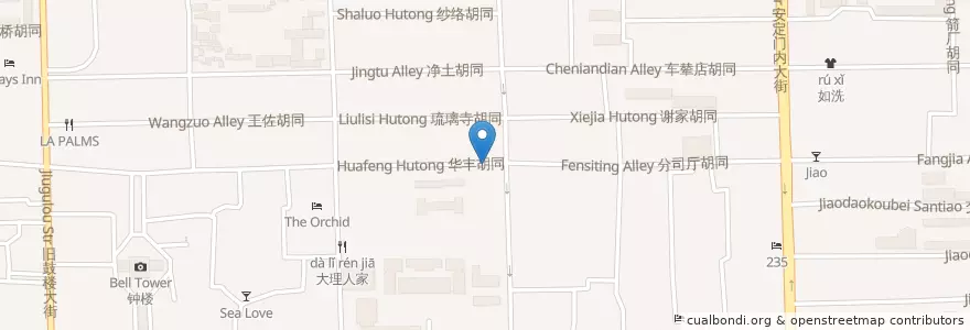 Mapa de ubicacion de Hoper Bar en China, Beijing, Hebei, Dongcheng District.