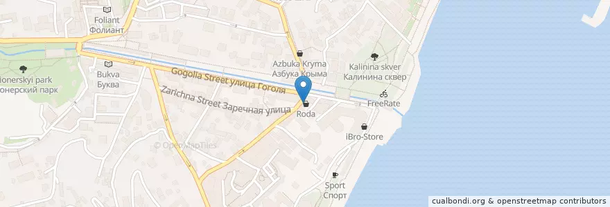 Mapa de ubicacion de Тонибургерс en Russland, Föderationskreis Südrussland, Autonome Republik Krim, Republik Krim, Jaltaer Stadtrat, Stadtkreis Jalta.