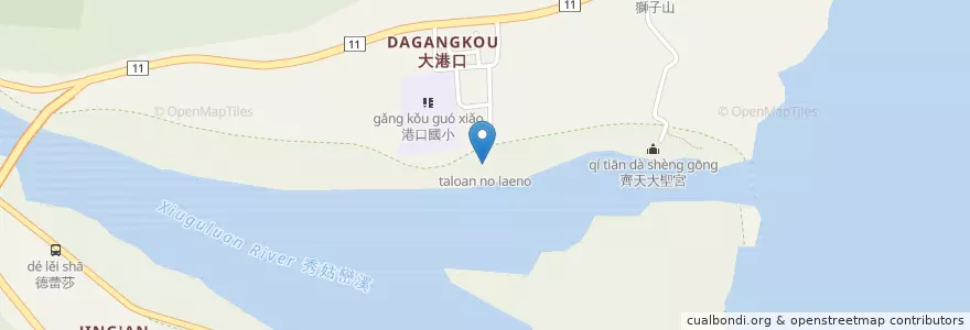 Mapa de ubicacion de taloan no laeno en Taiwan, Taiwan, Landkreis Hualien, Fengbin.