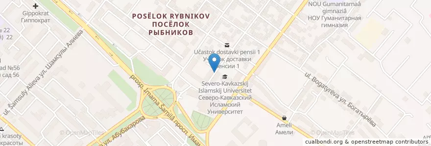 Mapa de ubicacion de синтез en روسيا, منطقة شمال القوقاز الفيدرالية, Дагестан, Городской Округ Махачкала.
