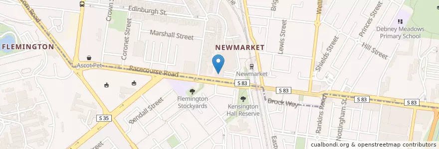 Mapa de ubicacion de Newmarket Tavern en Australia, Victoria, City Of Moonee Valley, City Of Melbourne.