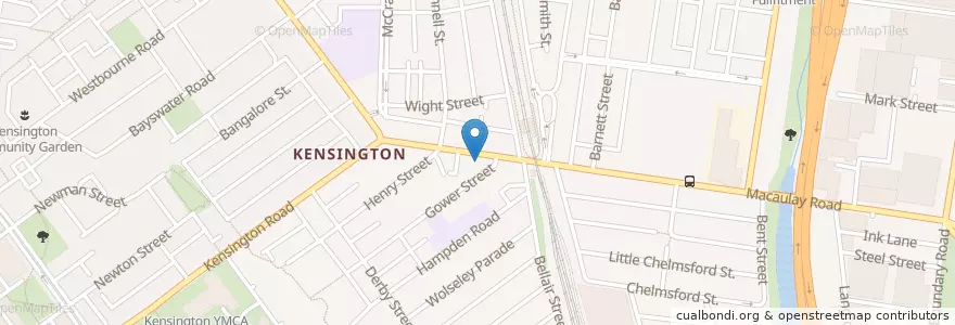 Mapa de ubicacion de Kensington Licensed Post Office en オーストラリア, ビクトリア, City Of Melbourne.