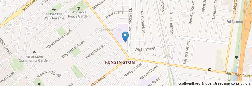 Mapa de ubicacion de Christ Church Kensington en أستراليا, ولاية فيكتوريا, City Of Melbourne.