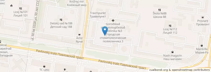 Mapa de ubicacion de Диагностическое отделение en Rusland, Federaal District Siberië, Алтайский Край, Городской Округ Барнаул.