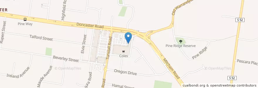 Mapa de ubicacion de Mr Chook en Australië, Victoria, City Of Manningham.