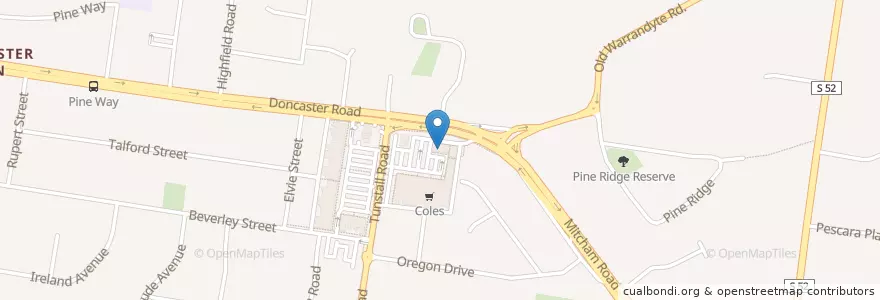 Mapa de ubicacion de Chemist Warehouse en Australien, Victoria, City Of Manningham.