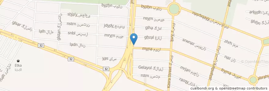 Mapa de ubicacion de بانک پاسارگاد en Irão, استان البرز, شهرستان کرج, بخش مرکزی شهرستان کرج, کرج.
