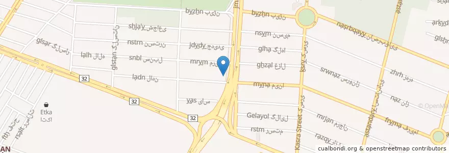 Mapa de ubicacion de بانک سامان en Иран, Альборз, شهرستان کرج, بخش مرکزی شهرستان کرج, کرج.