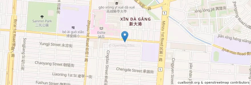 Mapa de ubicacion de 林家廣東鴨莊 en 台湾, 高雄市, 三民区.