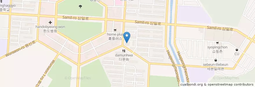 Mapa de ubicacion de 다문화 en Республика Корея, Кёнгидо, 안산시, 단원구.