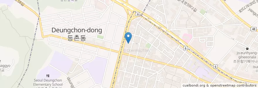 Mapa de ubicacion de 天外天 en South Korea, Seoul, Gangseo-Gu, Deungchon 2(I)-Dong.