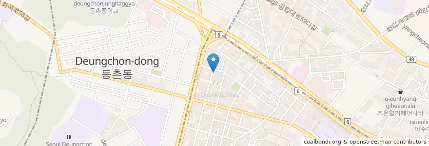 Mapa de ubicacion de 육선포차 en 大韓民国, ソウル, 陽川区, 목3동.