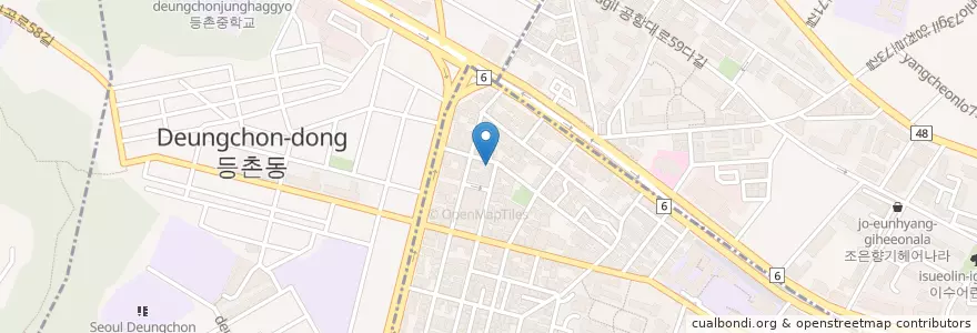 Mapa de ubicacion de 진육식당 en Güney Kore, Seul, 양천구, 목3동.