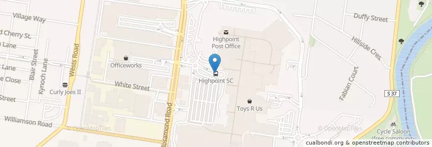 Mapa de ubicacion de Highpoint SC en 오스트레일리아, Victoria, City Of Maribyrnong.