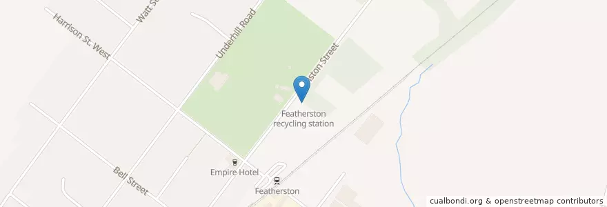Mapa de ubicacion de Featherston recycling station en نيوزيلندا, Wellington, South Wairarapa District, Featherston Community.
