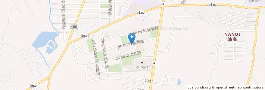 Mapa de ubicacion de 晴海居食屋 en 台湾, 桃園市, 八徳区.