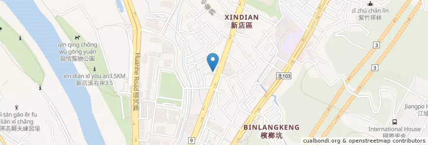 Mapa de ubicacion de 豬腳來了 en 臺灣, 新北市, 新店區.