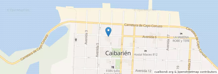 Mapa de ubicacion de BANDEC en キューバ, Villa Clara, Caibarién, Ciudad De Caibarién.