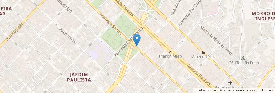 Mapa de ubicacion de Menta Café en 巴西, 东南部, 圣保罗, Região Geográfica Intermediária De São Paulo, Região Metropolitana De São Paulo, Região Imediata De São Paulo, 聖保羅.