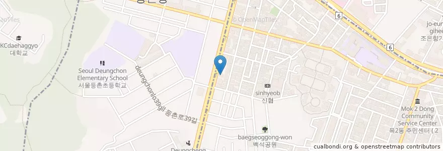 Mapa de ubicacion de Pizza Hut en 大韓民国, ソウル, 江西区, 등촌2동.