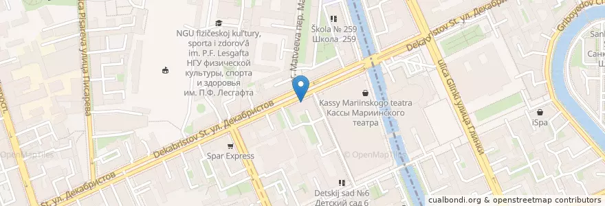 Mapa de ubicacion de Коктейльчикоф en Russland, Föderationskreis Nordwest, Oblast Leningrad, Sankt Petersburg, Адмиралтейский Район, Адмиралтейский Округ.