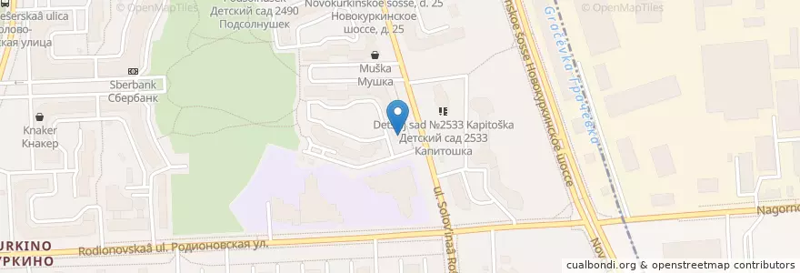 Mapa de ubicacion de Мулино en روسيا, Центральный Федеральный Округ, Москва, Северо-Западный Административный Округ, Район Куркино.
