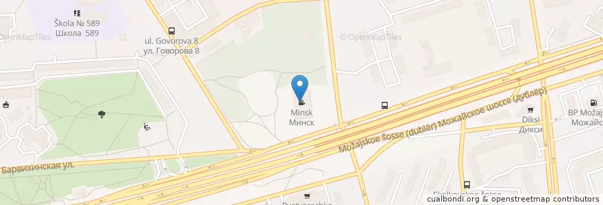 Mapa de ubicacion de Минск en Rusia, Distrito Federal Central, Москва, Западный Административный Округ, Можайский Район.