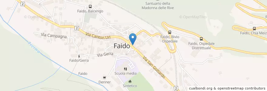 Mapa de ubicacion de Albergo Faido en Schweiz/Suisse/Svizzera/Svizra, Ticino, Distretto Di Leventina, Circolo Di Faido, Faido.