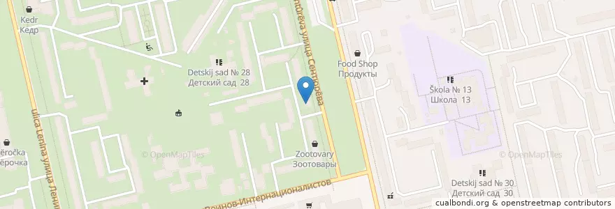 Mapa de ubicacion de Спорт бар en Россия, Центральный Федеральный Округ, Курская Область, Городской Округ Железногорск.