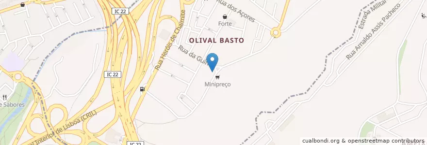 Mapa de ubicacion de Fisiolbasto en Portugal, Área Metropolitana De Lisboa, Lisbon, Grande Lisboa, Odivelas.