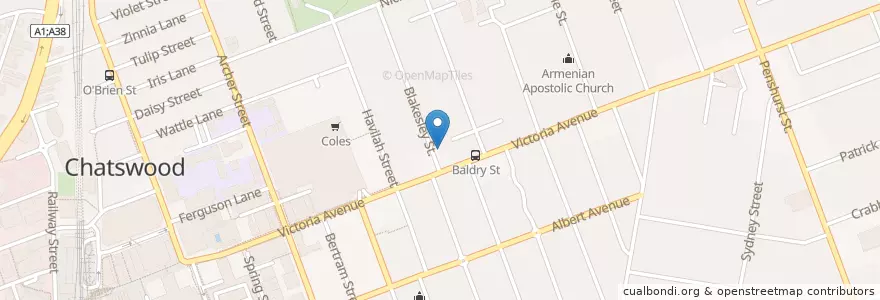 Mapa de ubicacion de Chatswood Dental Centre en Australië, Nieuw-Zuid-Wales, Willoughby City Council, Sydney.
