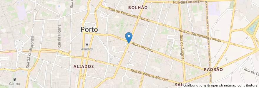Mapa de ubicacion de Farmácia e Perfumaria en البرتغال, المنطقة الشمالية (البرتغال), Área Metropolitana Do Porto, بورتو, بورتو, Cedofeita, Santo Ildefonso, Sé, Miragaia, São Nicolau E Vitória.
