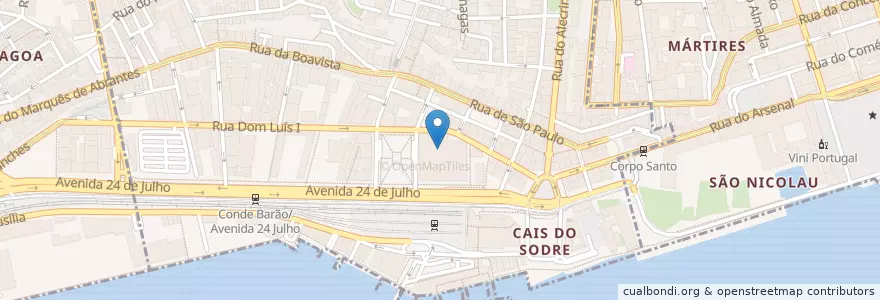 Mapa de ubicacion de Pizza a pezzi en پرتغال, Área Metropolitana De Lisboa, Lisboa, Grande Lisboa, لیسبون, Misericórdia.