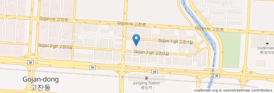 Mapa de ubicacion de 안산연세안과 en Südkorea, Gyeonggi-Do, 안산시, 단원구.