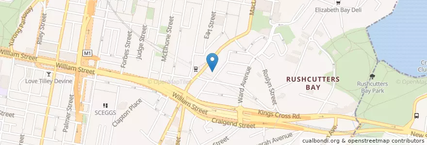 Mapa de ubicacion de Velvet Underground en Avustralya, New South Wales, Sydney.