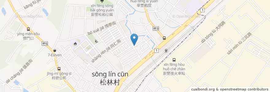 Mapa de ubicacion de 阿木鍋燒食堂 en تایوان, 臺灣省, 新竹縣, 新豐鄉.
