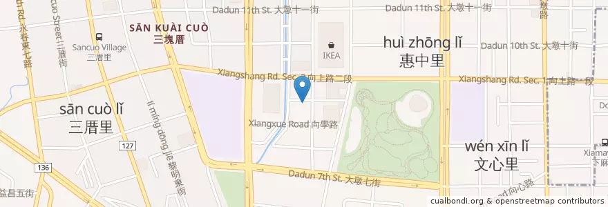 Mapa de ubicacion de 18 TC en 臺灣, 臺中市, 南屯區.