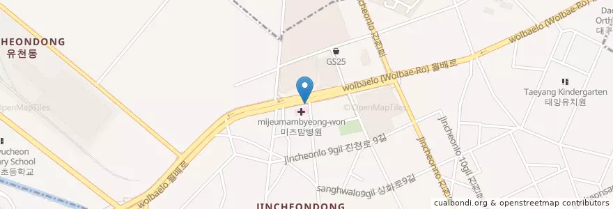 Mapa de ubicacion de 대구은행 atm en كوريا الجنوبية, ديغو, 달서구, 진천동.