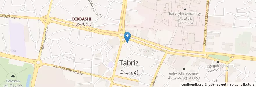 Mapa de ubicacion de پاساژ حافظ en Iran, Azerbaïdjan Oriental, شهرستان تبریز, بخش مرکزی شهرستان تبریز, تبریز.