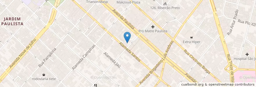 Mapa de ubicacion de Hooters en 브라질, 남동지방, 상파울루, Região Geográfica Intermediária De São Paulo, Região Metropolitana De São Paulo, Região Imediata De São Paulo, 상파울루.