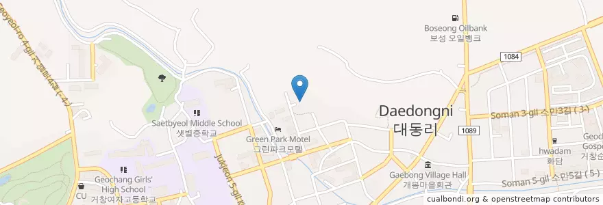 Mapa de ubicacion de 아림사 en كوريا الجنوبية, 경상남도, 거창군.