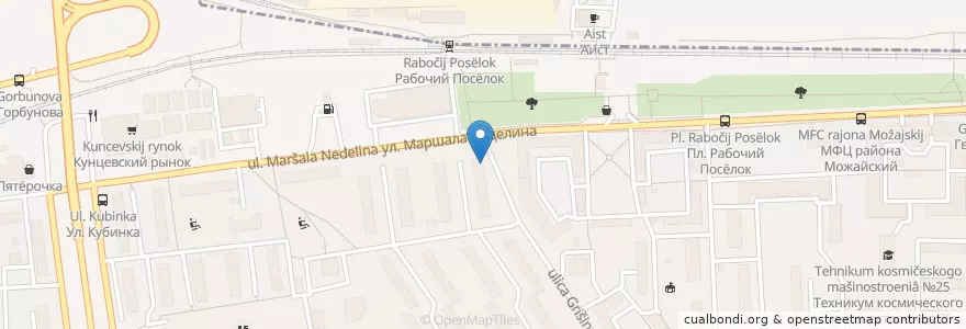 Mapa de ubicacion de Молочная кухня en Rusland, Centraal Federaal District, Moskou, Западный Административный Округ, Можайский Район.