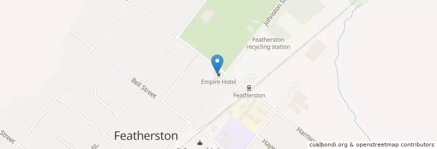 Mapa de ubicacion de Empire Hotel en نيوزيلندا, Wellington, South Wairarapa District, Featherston Community.