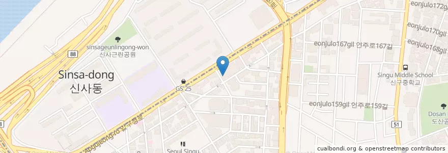 Mapa de ubicacion de Paul Bassett en Korea Selatan, 서울, 강남구, 신사동, 압구정동.