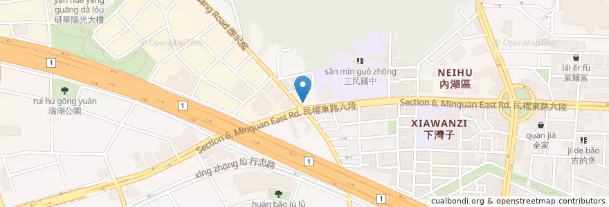 Mapa de ubicacion de 小劉排骨 en 臺灣, 新北市, 臺北市, 內湖區.